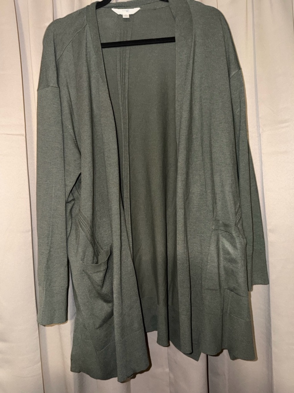 Terra & Sky Olive Open-Front Pocket Cardigan